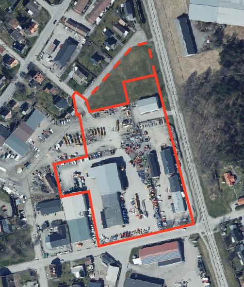 Satellitbild över kvarteret Lärkan.