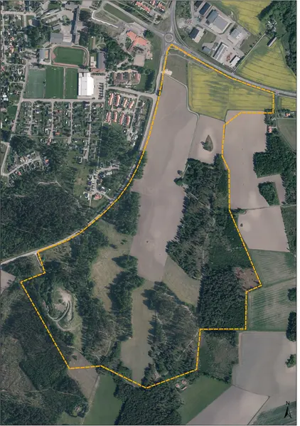 Kartbild med det aktuella skubbet-området inringat.